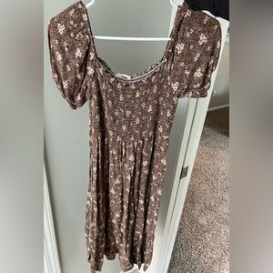 Neuflora brown floral midi dress